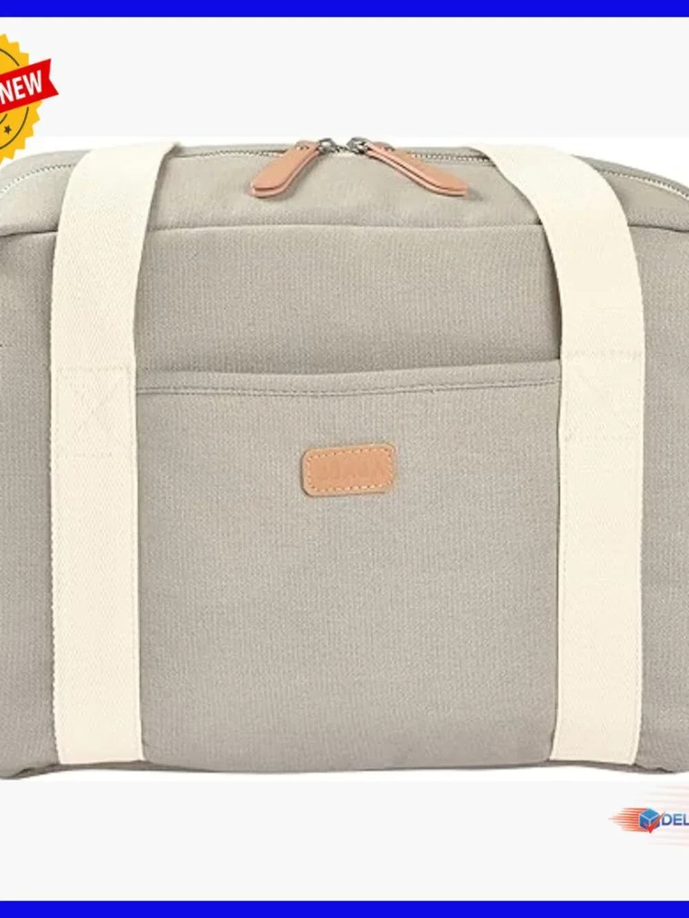 Large Capacity Diaper Bag with Stroller Strap, 10 Pockets, Cotton Tote